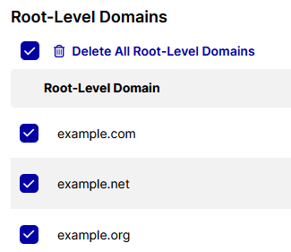 Domains Multi-Select Checkbox